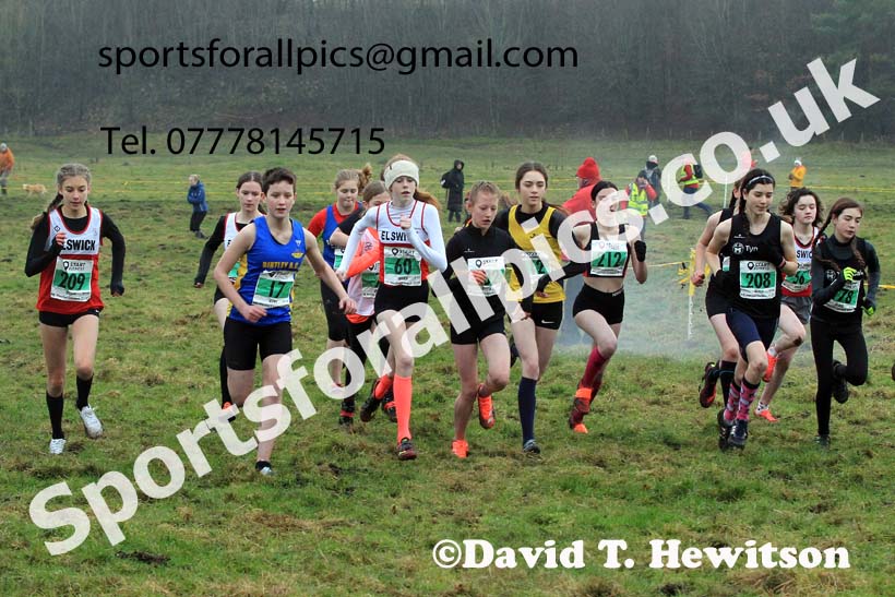 Girls under-15s 2022 North Eastern Harrier League, Thornley Farm, Peterlee, County Durham. Photo: David T. Hewitson/Sports for All Pics